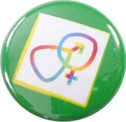 male female sign button green